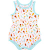 Ice Cream Parlor Varsity Bubble Romper, White - Rompers - 1 - thumbnail