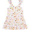 Ice Cream Parlor Tiered Flutter Sleeve Dress, White - Dresses - 1 - thumbnail