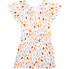 Ice Cream Parlor Flutter Sleeve Romper, White - Rompers - 1 - thumbnail