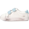 Maeve Old School Double Velcro Strap Leather Sneakers, White And Blue Total - Sneakers - 1 - thumbnail