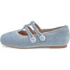 Florence Velvet Double Strap Mary Janes, Blue Total - Mary Janes - 1 - thumbnail