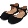 Libby  Square Toe Pearl Strap Suede Sandals, Black Total - Sandals - 2