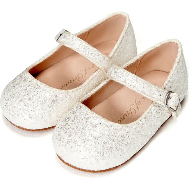 Eva Sparkling Glitter Party Shoes, White - Mary Janes - 2