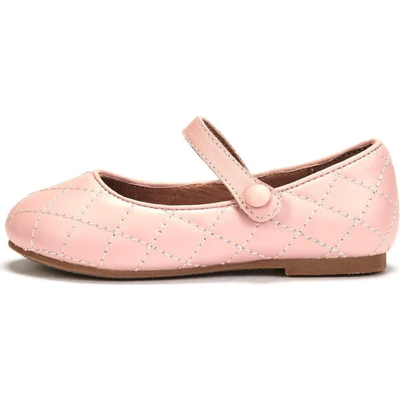 Coco Velcro Straps Spongy Quilted Shoes, Pink - Mary Janes - 1