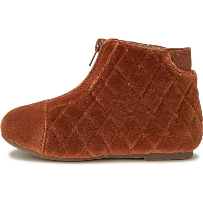 Nicole Quilted Velvet Zipped Ankle Boots, Ochre Total