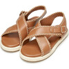 Zella Braided Platform Cross Strap Leather Sandals, Camel Total - Sandals - 2