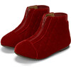 Nicole Quilted Velvet Zipped Ankle Boots, Red Total - Boots - 2