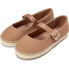 Nelly Round Toe Leather Strap Canvas Shoes, Beige Total - Mary Janes - 2