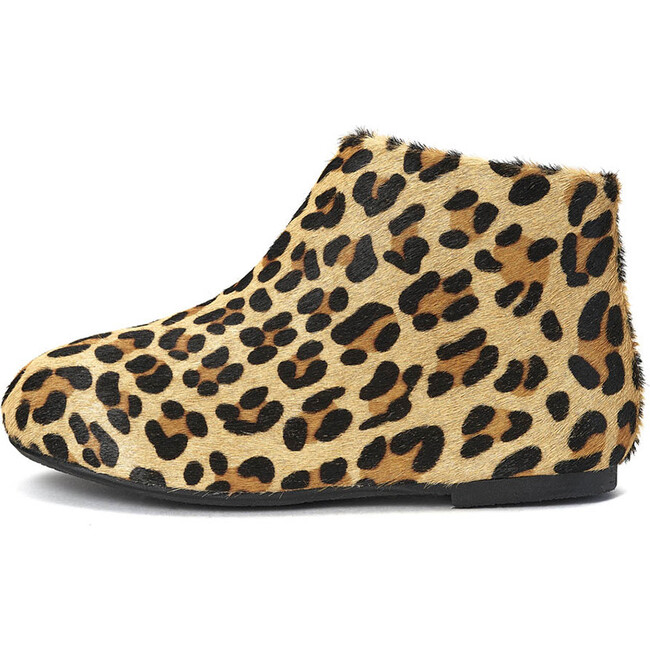 Chiara Leather Zipped Ankle Boots, Leopard Print