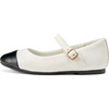 Bebe Leather 2.0 Pointed Toe Ballet Flat, White And Black - Mary Janes - 1 - thumbnail