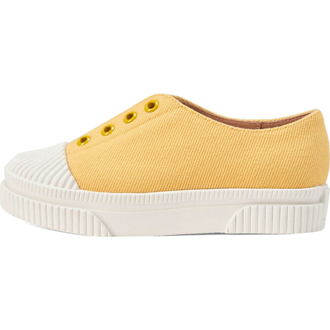Alex Round Toe Bright Canvas Sneakers, Yellow