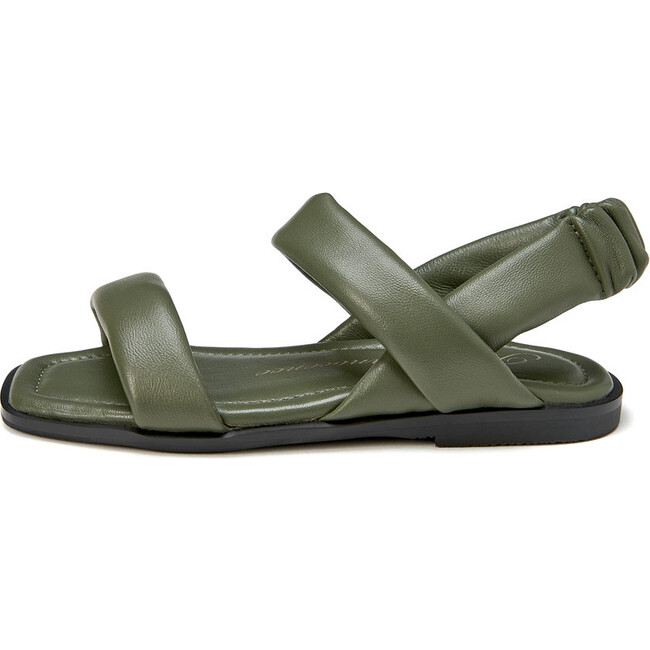 Anouk Square Toe Elastic Slingback Straps Sandals, Khaki Total