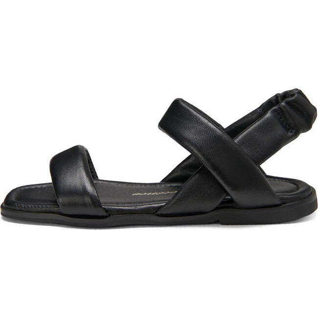 Anouk Square Toe Elastic Slingback Straps Sandals, Black Total