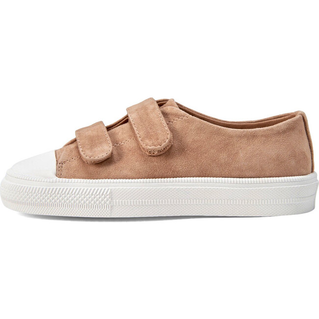 Jessie Double Velcro Strap Suede  Sneakers, Beige Total