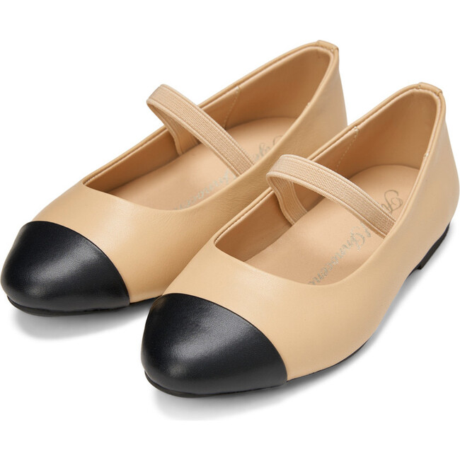 Bebe Leather 3.0 Pointed Toe Ballet Flats, Beige And Black Total - Flats - 2