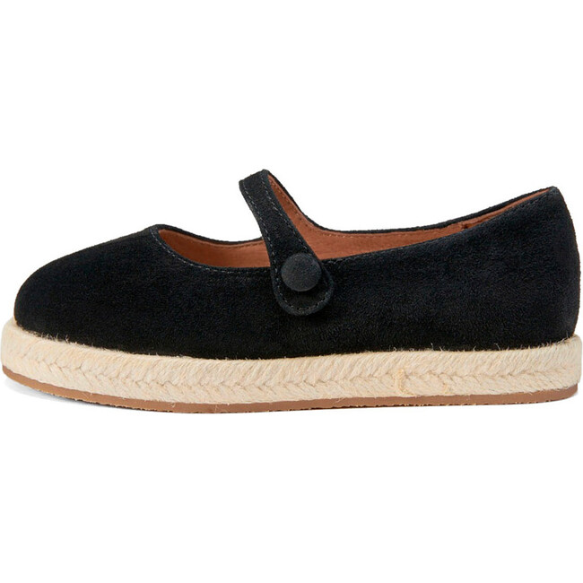 Hailey Milk Raffia Mid-Soles Suede Espadrilles, Black Total