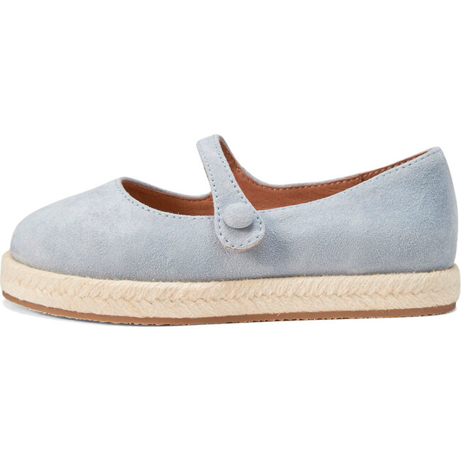 Hailey Milk Raffia Mid-Soles Suede Espadrilles, Blue Total