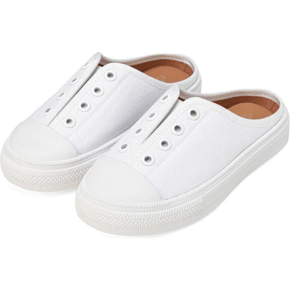Alex 2.0 Backless Round Toe Canvas Sneakers, White Total - Sneakers - 2
