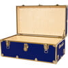 Embossed Vinyl Trunk Large, Royal With Antique Brass Trim - Storage - 2