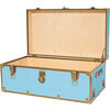 Embossed Vinyl Trunk Large, Sky With Antique Brass Trim - Storage - 2