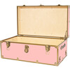 Embossed Vinyl Trunk Large, Pink With Antique Brass Trim - Storage - 2