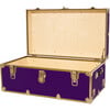 Embossed Vinyl Trunk Large, Purple With Antique Brass Trim - Storage - 2