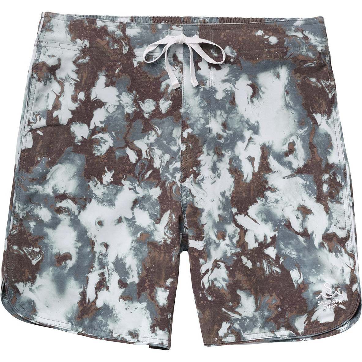 Men's Sea Abyss Print Boardshorts, Earth Tone - Swim Trunks - 1