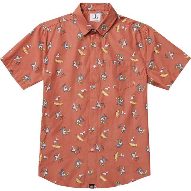 Men's Seaesta Surf X Peanuts Snoopy Shade Button Up Shirts, Clay
