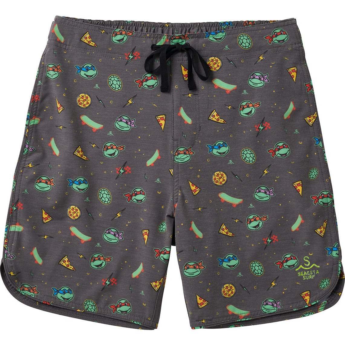 Men's Seaesta Surf X Teenage Mutnat Ninja Turtles Boardshorts, Sewage Grey - Swim Trunks - 1