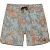 Men's Sea Abyss Print Boardshorts, Turquoise - Swim Trunks - 1 - thumbnail