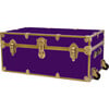 Embossed Vinyl Trunk Large, Purple With Antique Brass Trim - Storage - 4