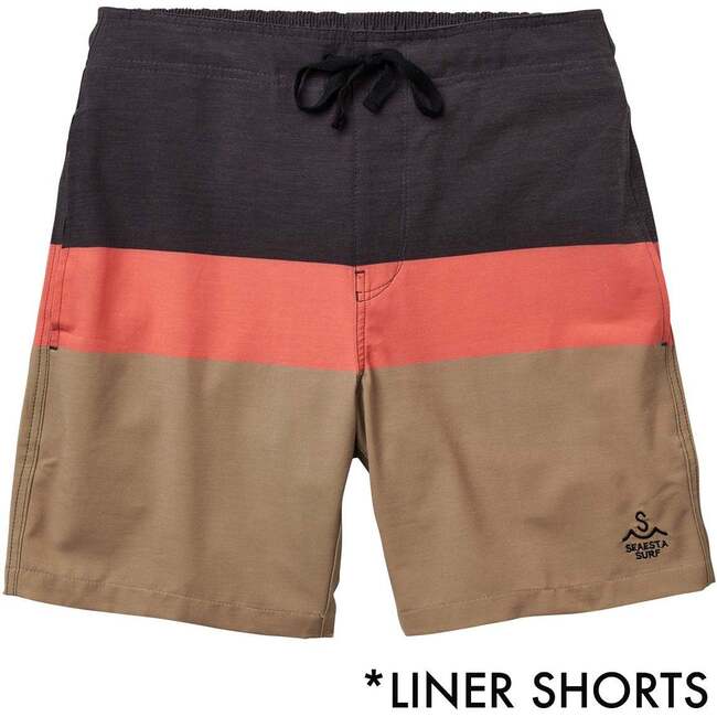 Men's Triple Scoop Liner Boardshorts, Mocha - Swim Trunks - 2