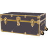 Embossed Vinyl Trunk Large, Slate With Antique Brass Trim - Storage - 4