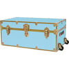 Embossed Vinyl Trunk Large, Sky With Antique Brass Trim - Storage - 4