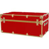 Embossed Vinyl Trunk Large, Red With Antique Brass Trim - Storage - 5