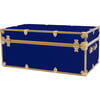 Embossed Vinyl Trunk Large, Royal With Antique Brass Trim - Storage - 5