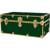 Embossed Vinyl Trunk Large, Forest Green With Antique Brass Trim - Storage - 1 - thumbnail