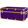 Embossed Vinyl Trunk Large, Purple With Antique Brass Trim - Storage - 5