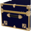 Embossed Vinyl Trunk Large, Navy Blue With Antique Brass Trim - Storage - 6