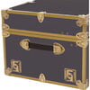 Embossed Vinyl Trunk Large, Slate With Antique Brass Trim - Storage - 6