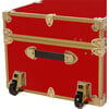 Embossed Vinyl Trunk Large, Red With Antique Brass Trim - Storage - 7