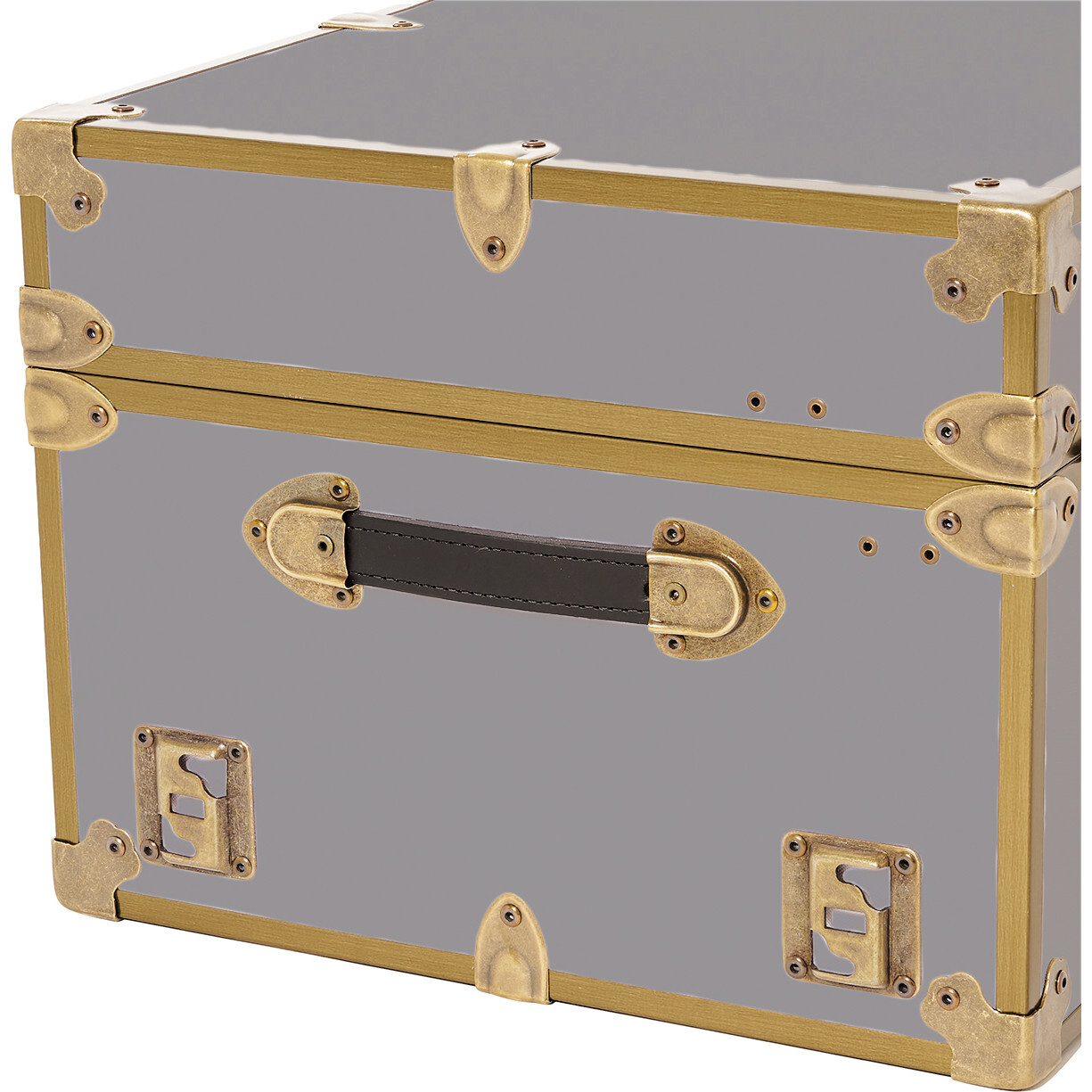 Embossed Vinyl Trunk Large, Black With Antique Brass Trim - Rhino Trunk &  Case Bookcases & Toy Chests