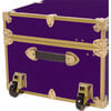 Embossed Vinyl Trunk Large, Purple With Antique Brass Trim - Storage - 7