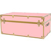 Embossed Vinyl Trunk Large, Pink With Antique Brass Trim - Storage - 5