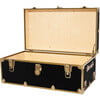 Embossed Vinyl Trunk Large, Black With Antique Brass Trim - Storage - 2