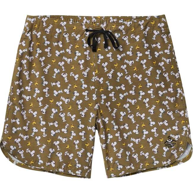 Men's Seaesta Surf X Peanuts Joe Cool Boardshorts, Olive - Swim Trunks - 6