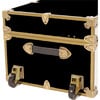 Embossed Vinyl Trunk Large, Black With Antique Brass Trim - Storage - 7