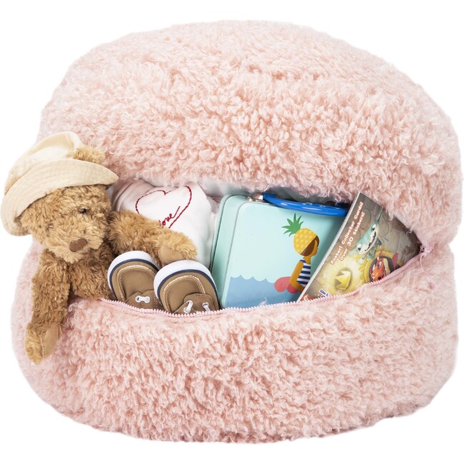 Poodle Faux Fur Storage Pouf, Pale Lilac - Storage - 2