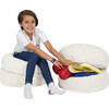Exposed Zipper Sherpa Storage Pouf, Vanilla Bean - Storage - 4