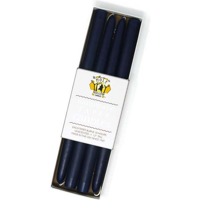 12" Taper Candle  Set, Navy - Candles - 1